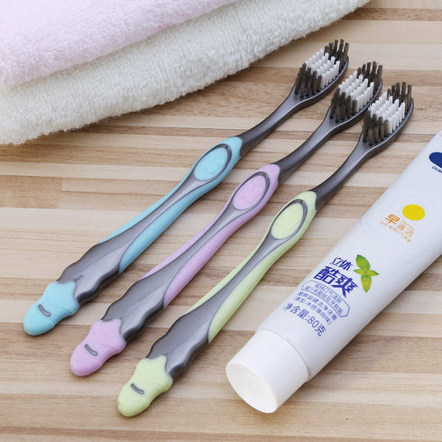 WOEIFGV 1pc Super Hard Bristles Tooth Brush For Adults Remove Coffee