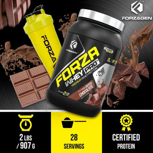 Forzagen Whey PRO Low Carb Protein Powder | 24g Protein per Serving, Dutch Chocolate, 2 lbs. (28 Servings)