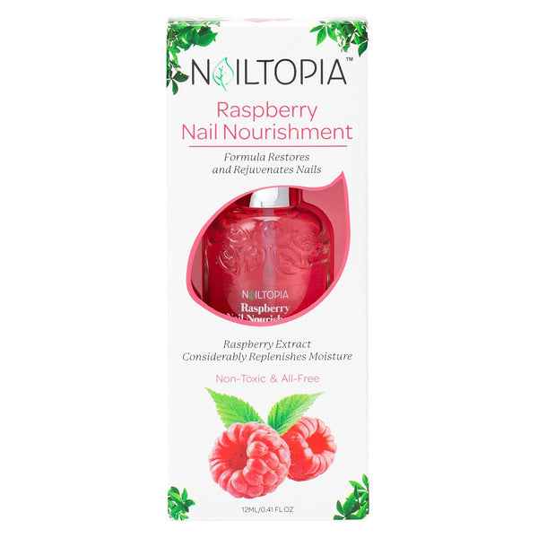 Nailtopia Raspberry Nail Nourishment, Revitalizing Strengthener Treatment for Stronger Nails, 0.41 oz