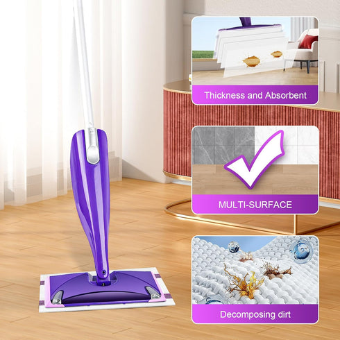 Surface30 Count Pure Realm Wet Jet Refills Compatible with Swiffer Wet Pads Refills Hardwood Floor Cleaner Spray Mop