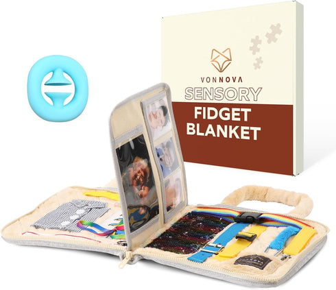 VonNova Fidget Blanket - Dementia Products for Elderly - Fidget Blanket for