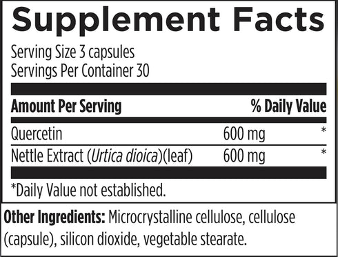 Designs for Health Quercetin + Nettle Supplement, 90 Vegan Capsules