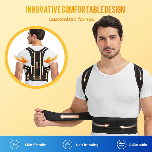 ZSZBACE Back Brace Posture Corrector for Men and Women, Adjustable for Upper & Lower Back Pain Relief