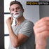 WEISHI Butterfly Open Double Edge Safety Razor for Men - Nostalgic Long Handle with 5 Stainless Blades