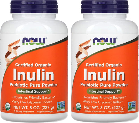 NOW Inulin Prebiotic FOS, 8-Ounces (Pack of 2)