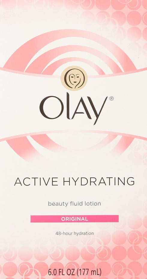 Olay Face Moisturizer, Active Hydrating Beauty Moisturizing Lotion, 6 fl oz (Pack of 2)