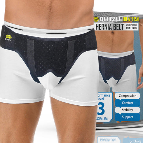 BLITZU Inguinal Hernia Belt Truss for Sports, Incisional, Femoral, Umbilical Support Brace for Men Women, Pain Relief