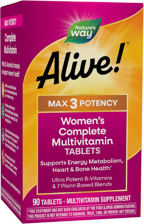 Nature's Way Alive! Max3 Daily Women's Multivitamin, Food-Based Blends (1,130mg per serving)