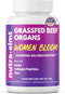 NUTRA ELMT Beef Organ Supplement for Women (Made in USA) Enhanced w Biotin, Collagen