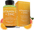 Viva Naturals Vitamin C 1000 mg and Zinc 20 mg Supplement (250 Capsules) for Immune Support, Plant Based