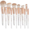Makeup Brushes Set, EVRCHGIEA 12pcs Premium Brushes for Eye Shadow, Eyebrows, Foundation, White Travel Makeup Set