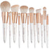 Makeup Brushes Set, EVRCHGIEA 12pcs Premium Brushes for Eye Shadow, Eyebrows, Foundation, White Travel Makeup Set