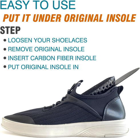 1 Pair Carbon Fiber Insole for Turf Toe, Morton Toe, Foot Fractures, Arthritis, Hallux Rigidus, Rigid Orthotic Inserts