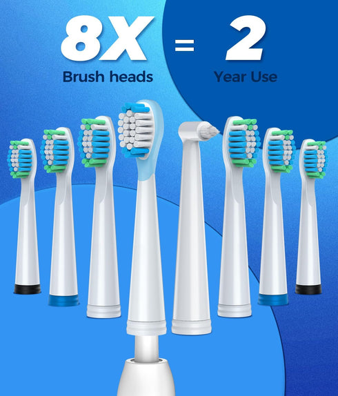 Electric Toothbrush for Adults with 8 Brush Heads, Sonic Deep Clean with 40000 VPM, Rechargeable