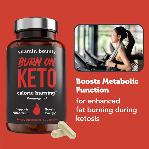Vitamin Bounty Burn On Keto Multivitamin, Nutritional Support with Magnesium, Potassium, and MCT, 60 Capsules