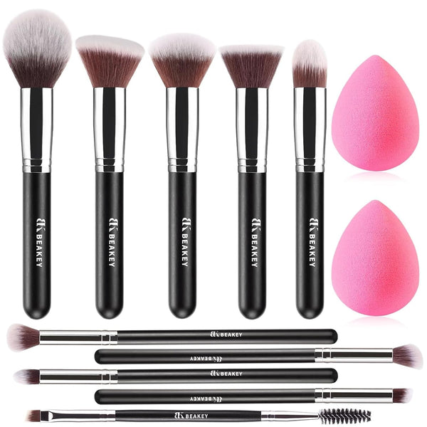 Makeup Brushes Set BEAKEY, Professional Foundation Eyeshadow Concealer Blush Powder Bronzer Applicator
