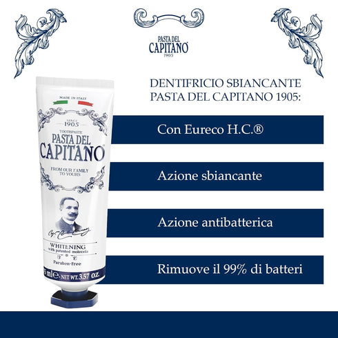 PASTA DEL CAPITANO 1905 (3.57 Oz 101g) Whitening Fl /