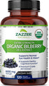 Zazzee USDA Organic Bilberry 20:1 Extract 6000 mg Strength, 120 Vegan Capsules, 4 Month Supply