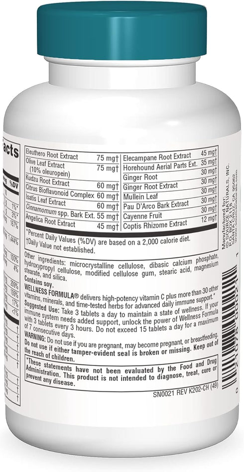 Source Naturals Wellness Formula Bio-Aligned Vitamins & Herbal Defense - 45 Tablets, Immune System Support