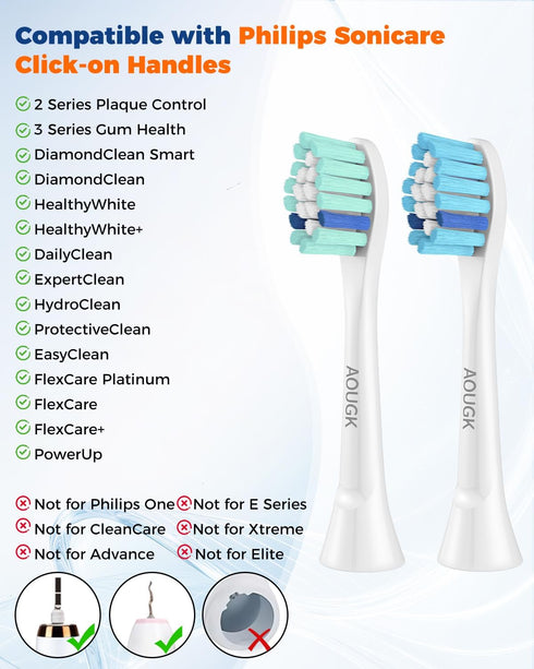Pack 14, Replacement Toothbrush Brush Heads Compatible with Philips Sonicare Electric Toothbrushes, Tooth Brush Head