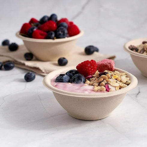 150 Pack 8 oz Paper Bowls, Disposable Small Compostable Soup Bowls for Ice Cream, Desserts, Pet Food