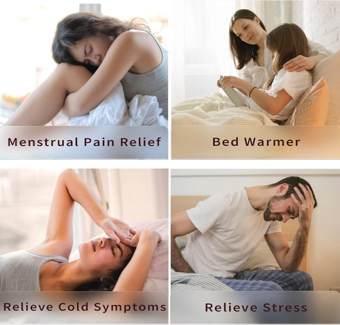 Hot Water Bottle, Fythao Rubber Hot Water Bottle for Pain Relief, Hot Water Bag for Cramps, Bed Warmer for Hand Feet