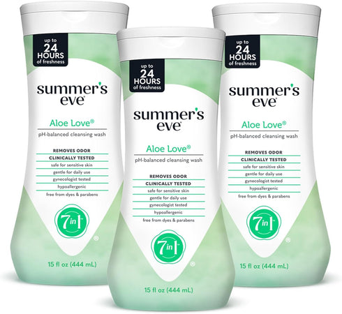 Summer's Eve Aloe Love All-Over Daily Feminine Wash, Gentle pH-Balanced Body Wash