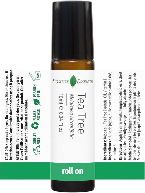 Tea Tree Oil Roll On, Essential Oil with Jojoba Oil, Organic Tea Tree for Skin Application Roller (15 mL)