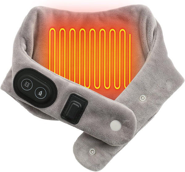 Neck Massager with Heat - Heated Neck Brace for Pain Relief, 3 Modes & 3 Heat Settings, Portable USB Neck Wrap