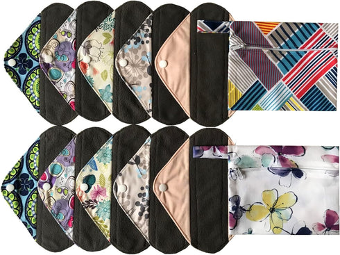 MUMBABY 12 Pieces Set 2 Pieces Mini Wet Bags and 10 Pieces Charcoal