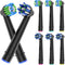 8pcs Black Replacement Heads for Oral B Electric Toothbrush, 4pcs Precision Clean & 4pcs Cross Clean Brush Heads