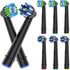 8pcs Black Replacement Heads for Oral B Electric Toothbrush, 4pcs Precision Clean & 4pcs Cross Clean Brush Heads