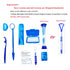 Portable Orthodontic Oral Care Kit for Braces - Interdental Brush, Dental Wax, Floss, Toothbrush Cleaning Kit (Blue)