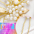 Heread Pearl Bride Wedding Hair Pins | Leaf Bridal Head Piece Flower Hair Accessories for Women (Pack of 3)