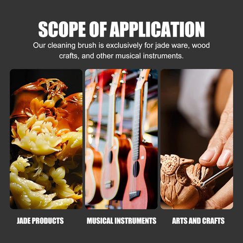 Vaguelly 2pcs Model Dusting Brush, Wooden Handle Cleaner for Figures, Statues & Musical Instruments
