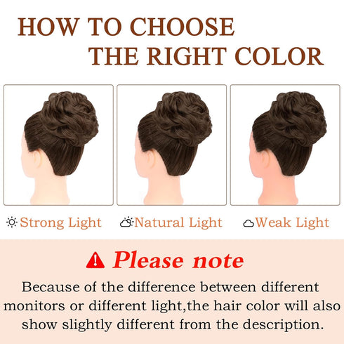 MORICA 1 PCS Curly Hair Bun Scrunchies Extension, Messy Bun Hair Piece for Women (1-8# Medium Chestnut Brown)
