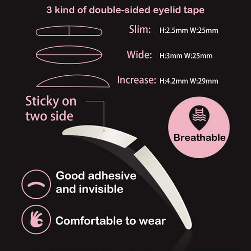 Ultra Invisible Double Eyelid Tape Stickers - 200Pcs/100Pairs Both Side Sticky Instant Eye Lid Lift Strips for Hooded