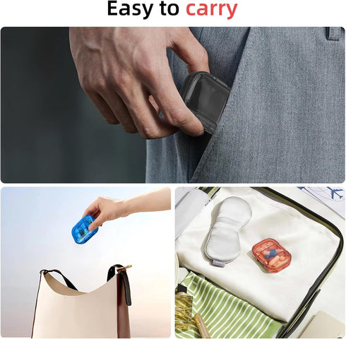 JedJadr 1 Pack 3 Travel Pill Organizer for Purse, Compartment Pill Organizer for Travle, Compact Mini Pill Case