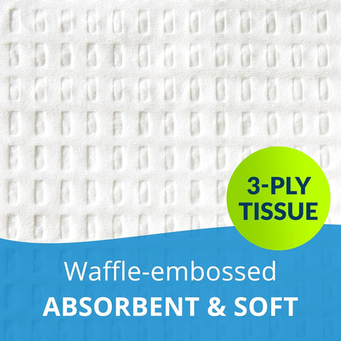 Avalon Papers Professional Towels - White, 13" x 18" (Pack of 500) - Waffle Embossed 3-Ply Tissue