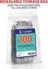 Mylar Bags with Ziplock 4" x 6" - 100 Sealable Heat Seal Bags for Candy, Food Packaging, Medications