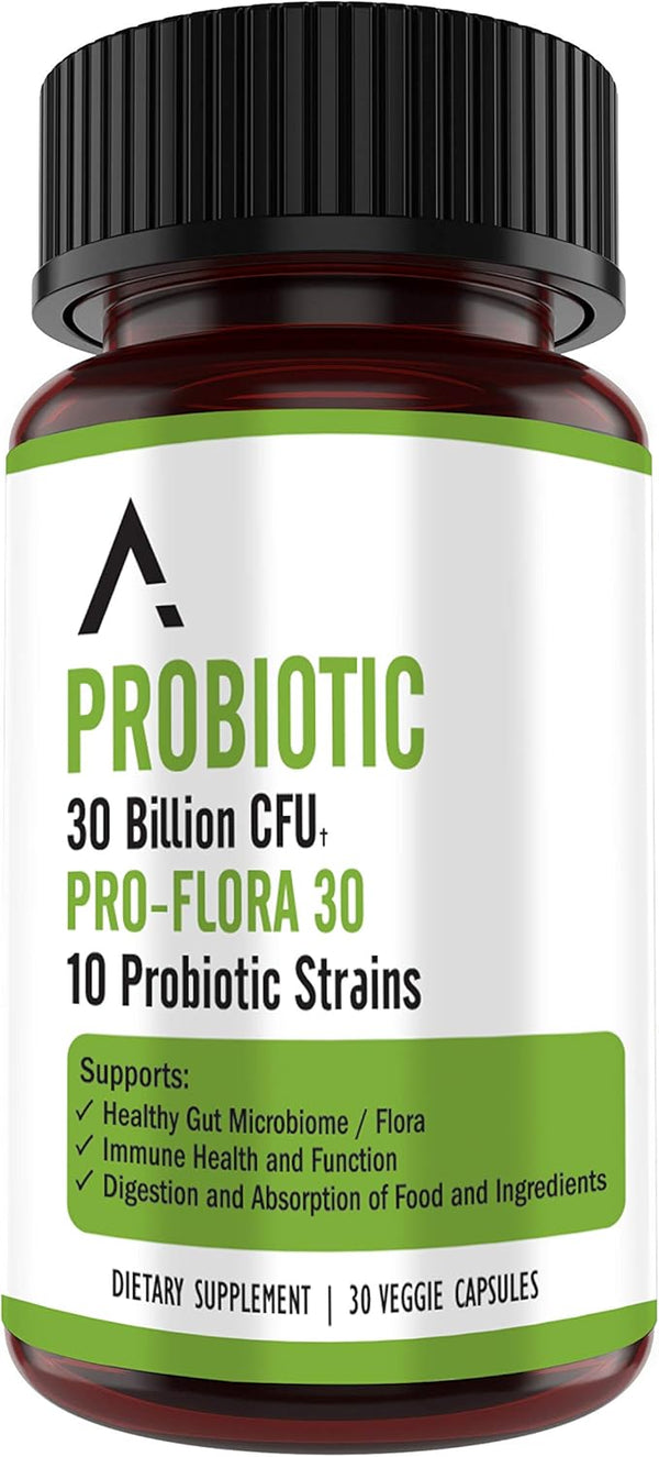 Ascendant Nutrition Bacillus Subtilis Probiotic - 30 Billion CFU Multi-Strain Probiotics for Gut Health - 30 Capsules