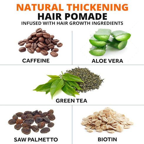 Thickening Hair Styling Pomade for Men - 1 Pack Strong Hold, Water Base, Natural Hair Growth Ingredients