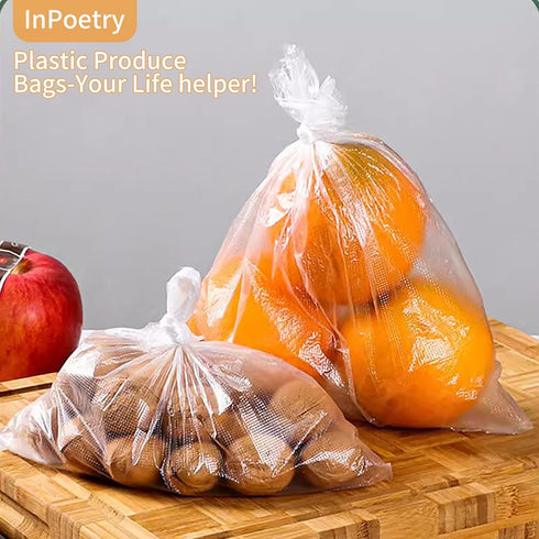 InPoetry 12'' 20'' Kitchen,350 (1 Food Storage Bags, x Plastic Produce Bag, Clear Plastic Bag for Food, Fruit