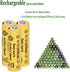 16 Packs AA 300mAh Ni-CD 1.2V Rechargeable Batteries for Outdoor Solar Lights, String Lights, Pathway Lights