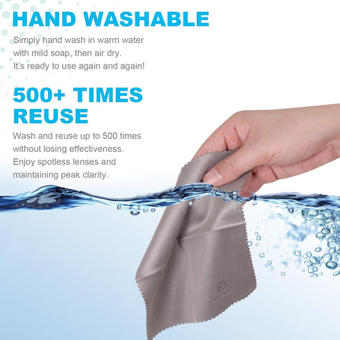 SmoTecQ 12 Pack Premium Microfiber Cleaning Cloths, High-Density, Ultra Soft, Scratch-Free for Glasses, Phones, Screens