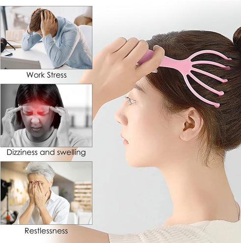 Seddy Portable Scalp Massager, Hand Held SPA Head, Neck, & Body Massager for Deep Relaxation (2 Pack) (Blue)(Pink)