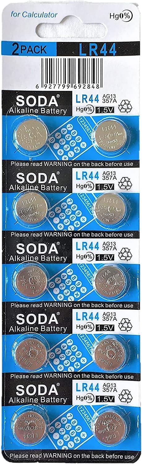 LR1154 AG13/LR44/357/A76 1.5V Super Alkaline Button Cell Batteries (10 PCS)