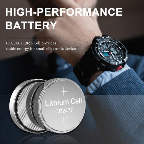 PKCELL CR2477 3V Lithium Battery (10PCS)