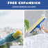 Professional Window Squeegee, 2 in 1 Cleaner with Long Stainless Steel Handle for Glass, Shower, and Outdoor Cleaning