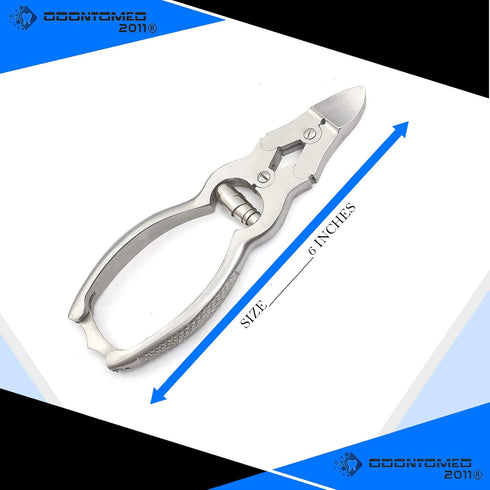 OdontoMed2011 Podiatrist Mycotic Toenail Nippers 6", Professional Double Action Nail Cutter Trimmer